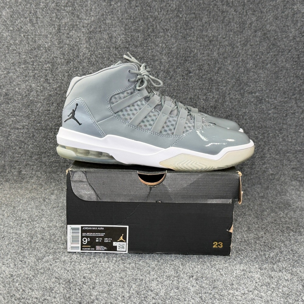 Jordan Max Aura Basketball‎ Shoes Men's 9.5 Cool Grey White Athletic Sneakers